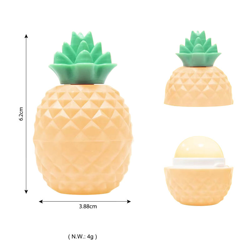 Pineapple Flavored Lip Balm Four Seasons Nourishing Moisturizing Lip Balm with Long Lasting Fruit Taste