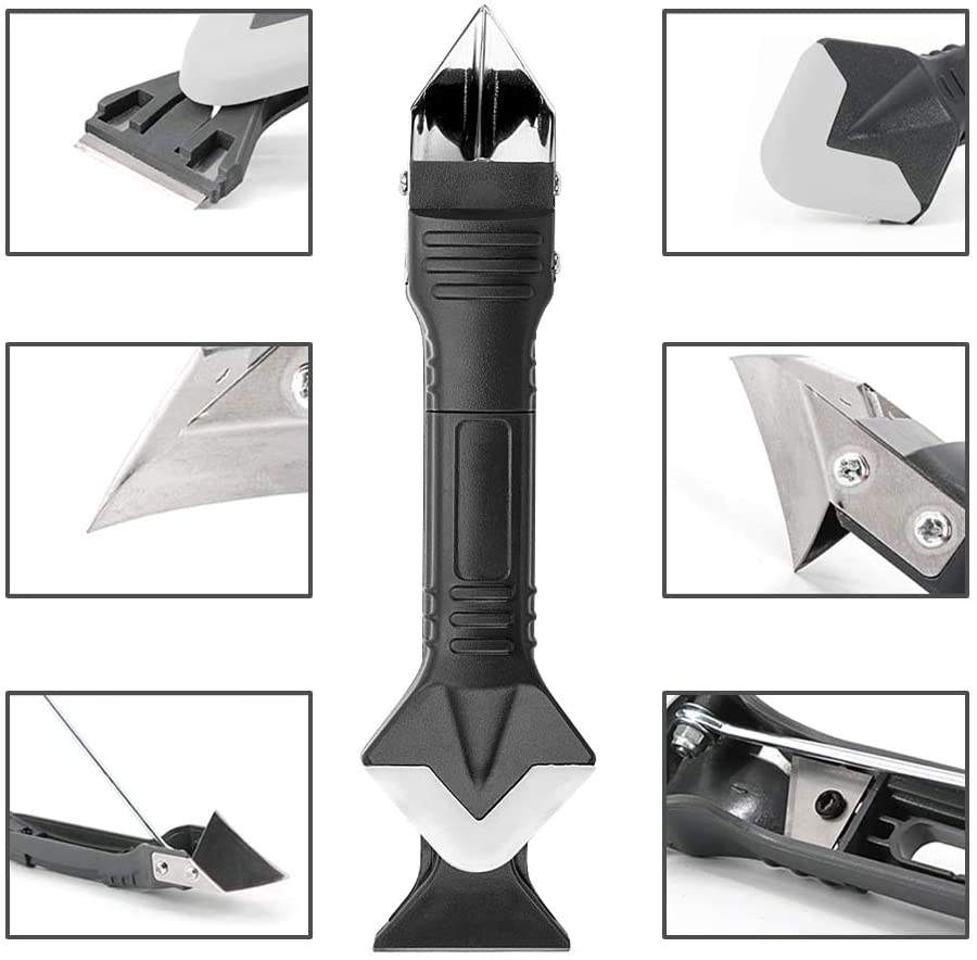 3 in 1 Stainless Steel Head Silicone Sealant Finishing Tool Silicone Caulking