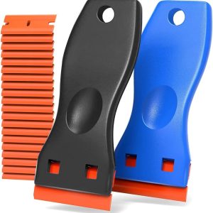 2 Pcs Plastic Scraper with 20 Plastic Blades – Durable Plastics Scraper Tool Non Scratchs for Stickers, Decals & Adhesive Removal